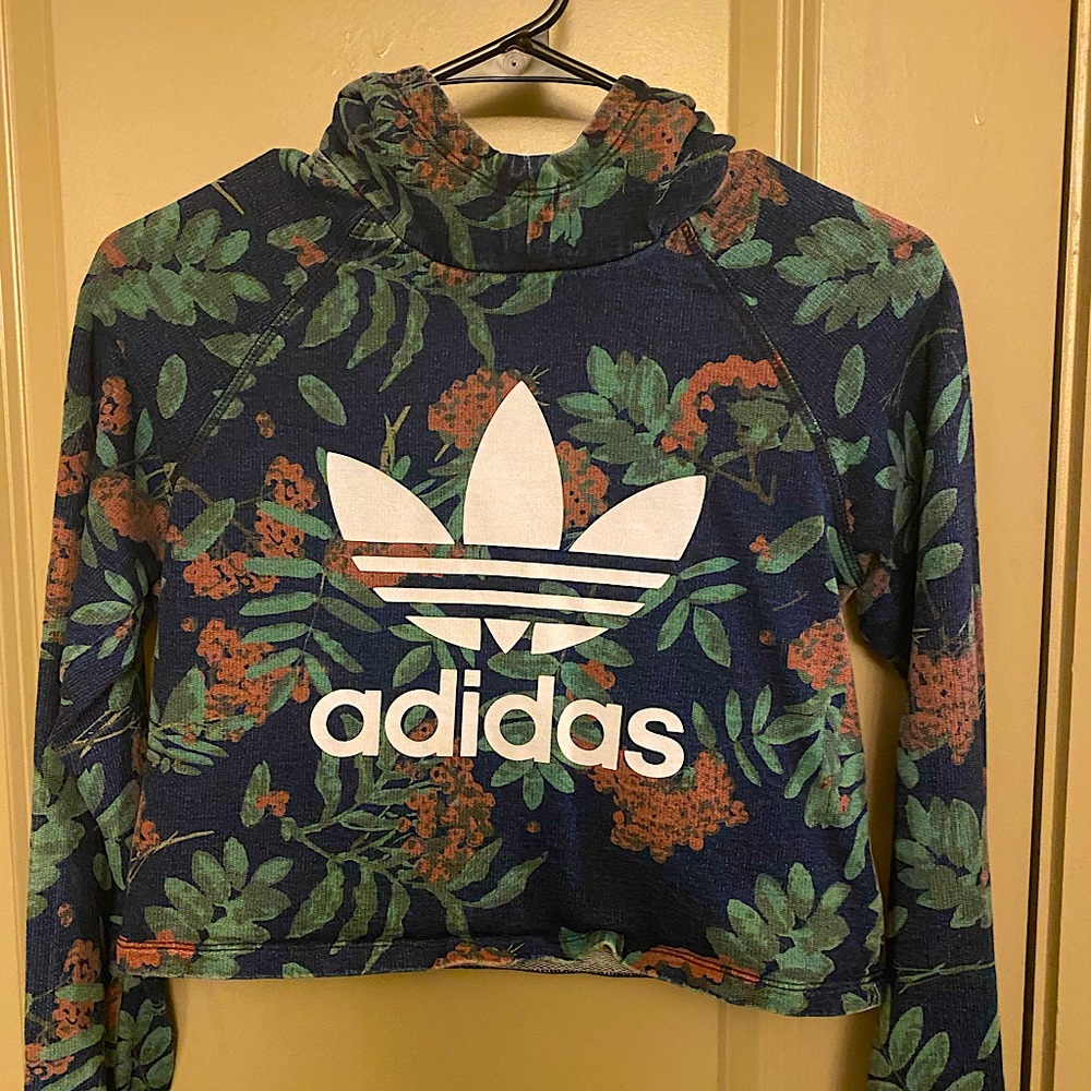 Adidas Crop Floral Hoodie